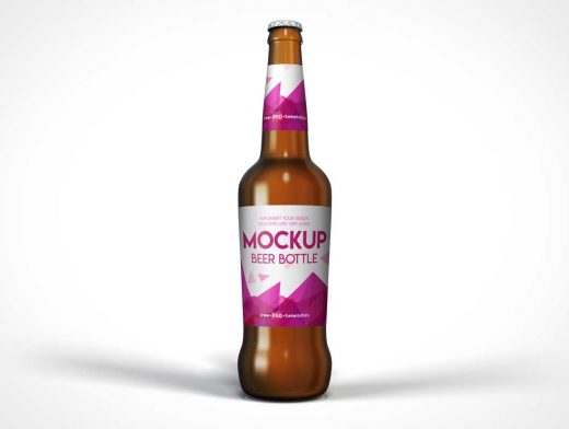 Amber Beer Bottle PSD Mockups