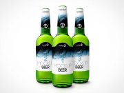 Green Glass Beer Bottle PSD Mockups