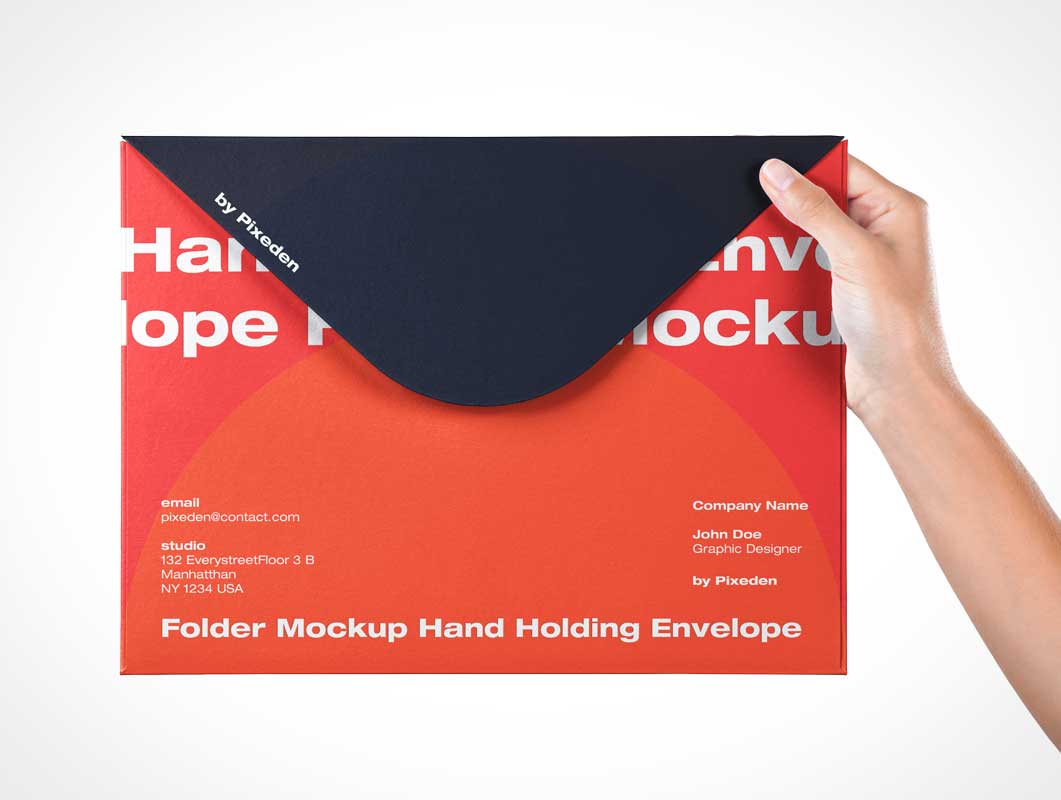 Download Free Hand Held Envelope PSD Mockups