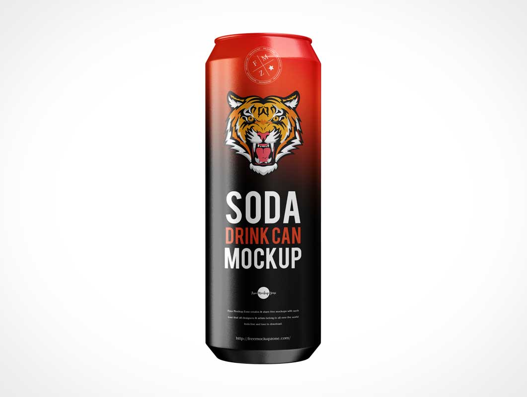Free Standing Soda Can Mockup