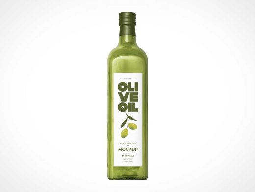 Glass Olive Oil Bottle Mockup