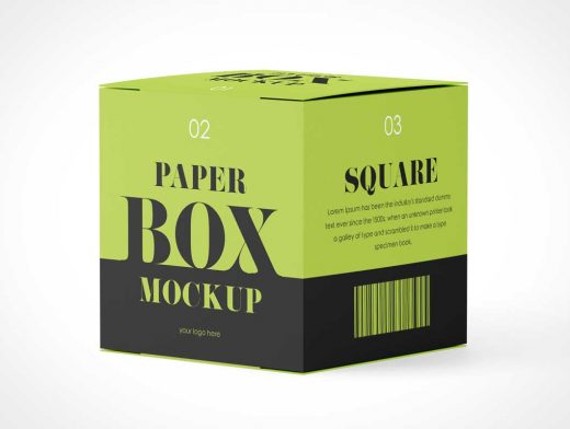 Square Paper Box Mockup