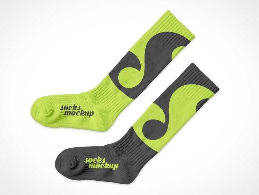 2 Long Socks Mockup