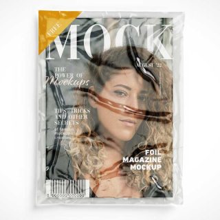 Foil Wrapped Magazine Mockup