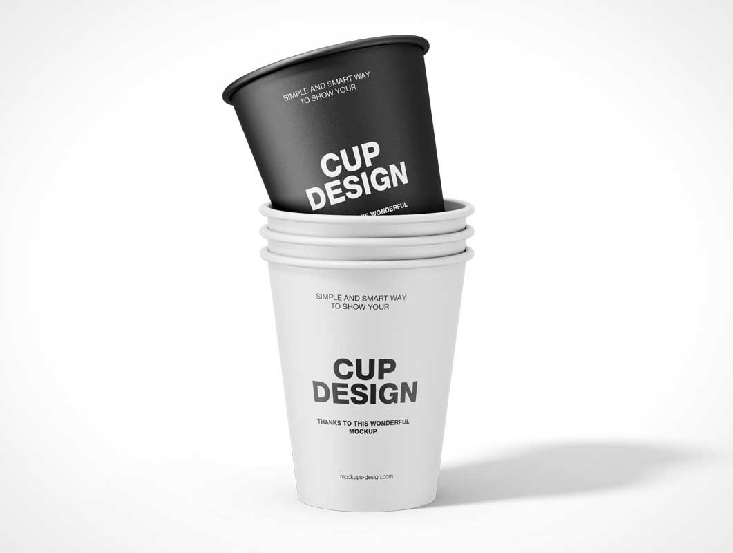 Stacked Paper Cup Mockups